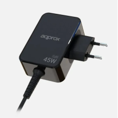 CARGADOR USB DE VIAJE/PARED TYPE-C 45W GaN NEGRO APPROX