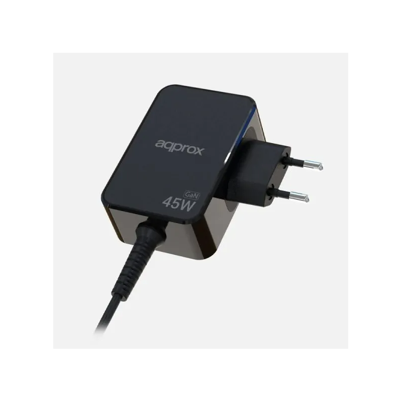 CARGADOR USB DE VIAJE/PARED TYPE-C 45W GaN NEGRO APPROX