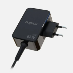 CARGADOR USB DE VIAJE/PARED TYPE-C 65W GaN NEGRO APPROX
