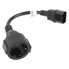 Lanberg CA-C14E-10CC-0018-BK cable de transmisión Negro 0,18 m C14 aco