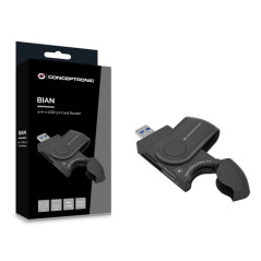 Lector de tarjetas externo usb 3.0 4 en 1 conceptronic bian04b sd - sd