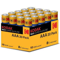 Blister pilas kodak alcalina max aaa lr3 blister 20 pilas