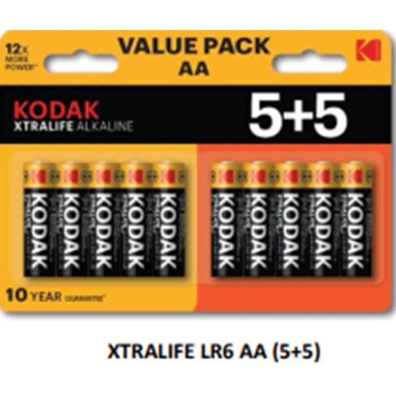 Blister pilas kodak alcalina xtralife aa lr6 - blister 5+5