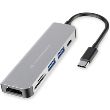 Adaptador hub 6 en 1 conceptronic usb tipo c a hdmi - usbc - usb 3.0 -