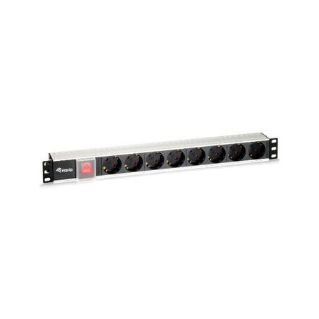Regleta alimentacion equip rack 19 pulgadas 1u 8 tomas 3500w cable 1.8