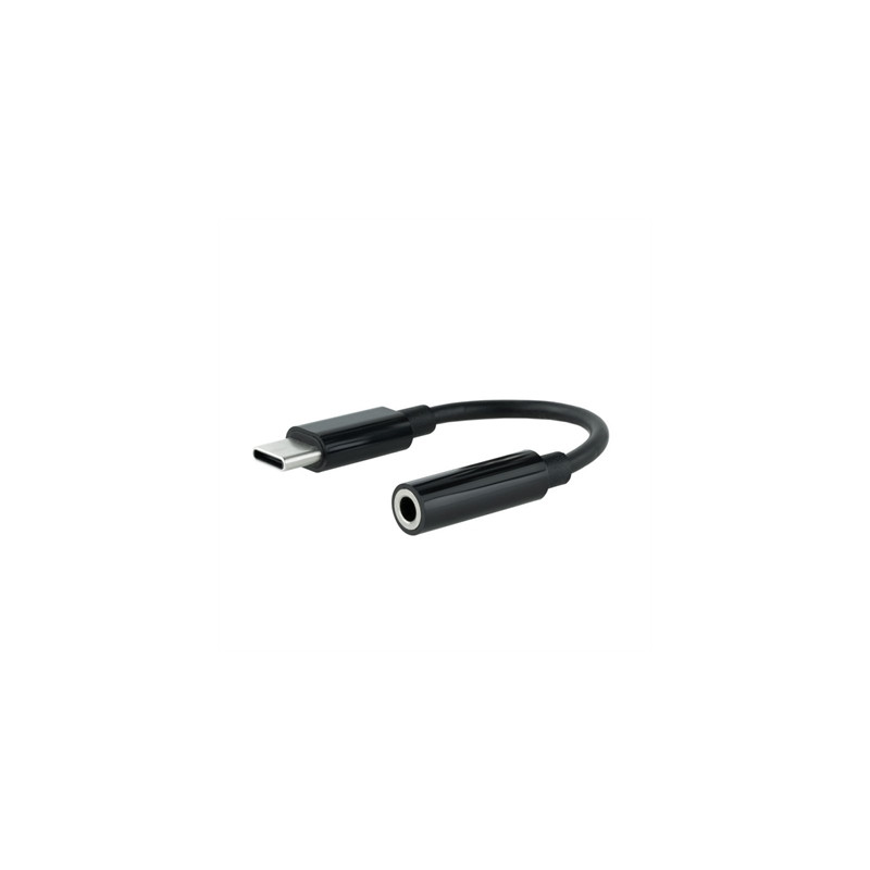 Cable adaptador usb c a jack 3.5mm nanocable 0.11m - macho - hembra - negro