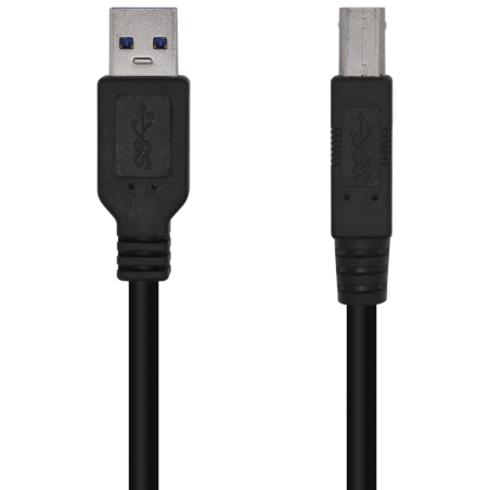AISENS Cable USB 3.0 Impresora Tipo A/M-B/M, Negro, 3.0m