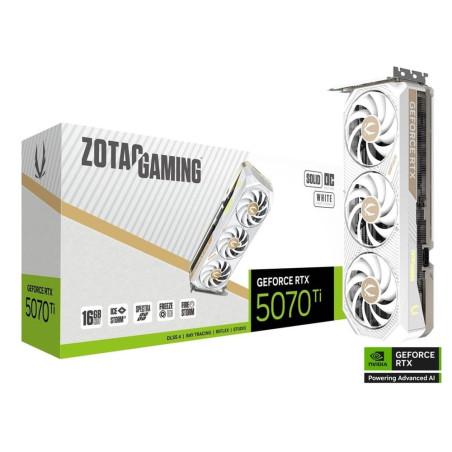 Tarjeta grafica zotac gaming 5070 ti solid core oc white edition 16gb 