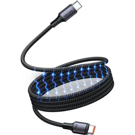 CABLE USB-C A USB-C 5A 240W MAGNETICO 1 M NEGRO VENTION
