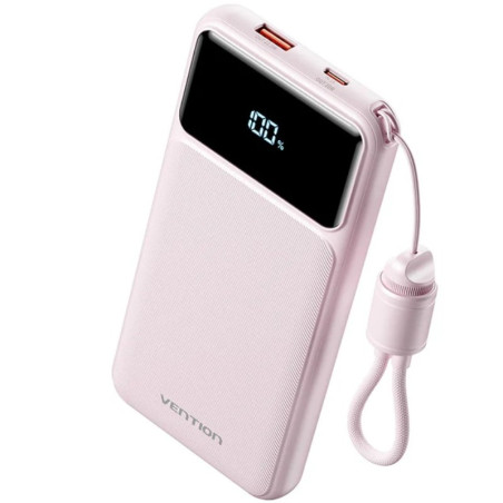 POWER BANK 10000mAh 22.5W + CABLE USB-C ROSA VENTION