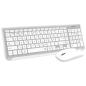 SUBBLIM Teclado con Ratón Bluetooth + 2.4G Combo Dual Prestige Extendido Plata/Blanco
