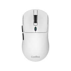 Mouse raton coolbox w03 ultraligero blanco 10000 dpi gaming inalambric