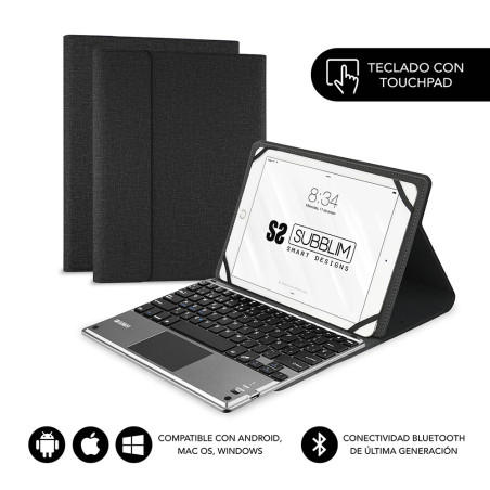 Funda + teclado subblim keytab pro para tablet 9.6 pulgadas - 10.8 pul