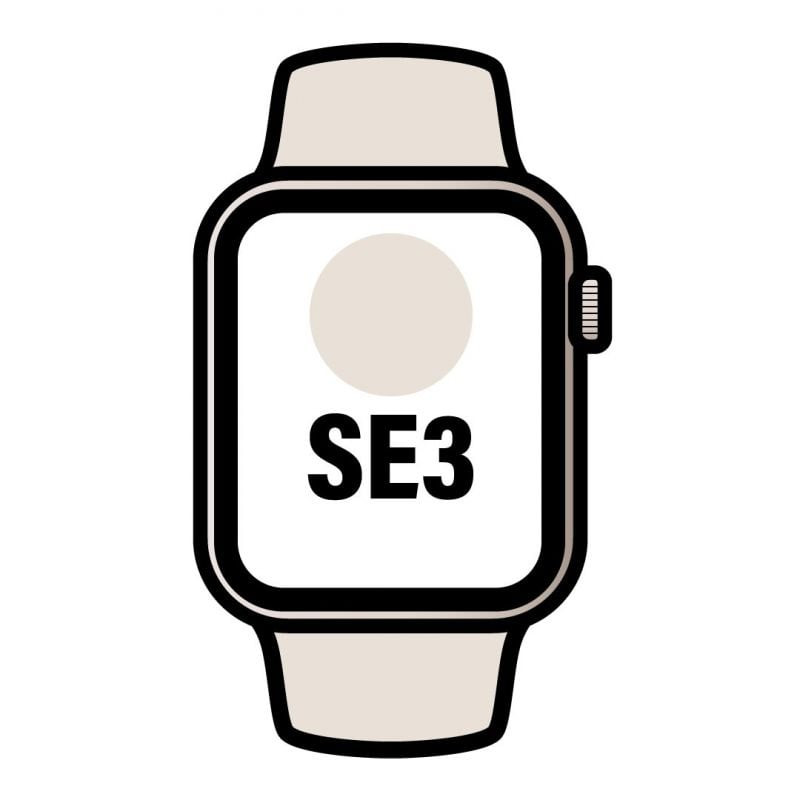 Apple Watch SE3/ GPS/ Cellular/ 44mm/ Caja de Aluminio Blanco Estrella/ Correa Deportiva Blanco Estrella M/L Apple Watch SE3/ GPS/ Cellular/ 44mm/ Caja de Aluminio Blanco Estrella/ Correa Deportiva Blanco Estrella M/L