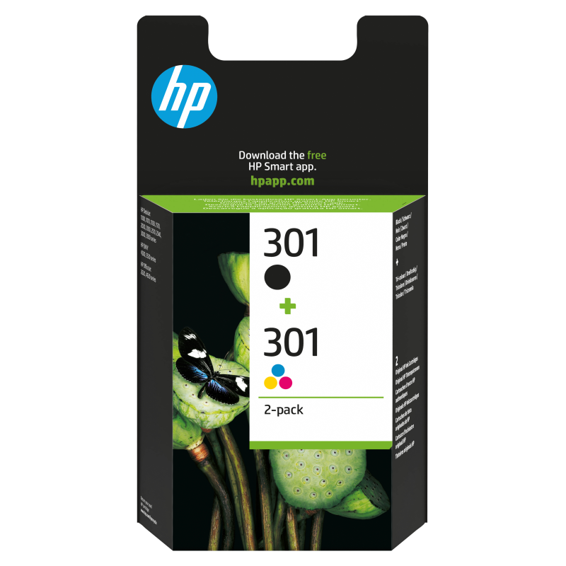 HP Pack de ahorro de 2 cartuchos de tinta original 301 negro/Tri-color