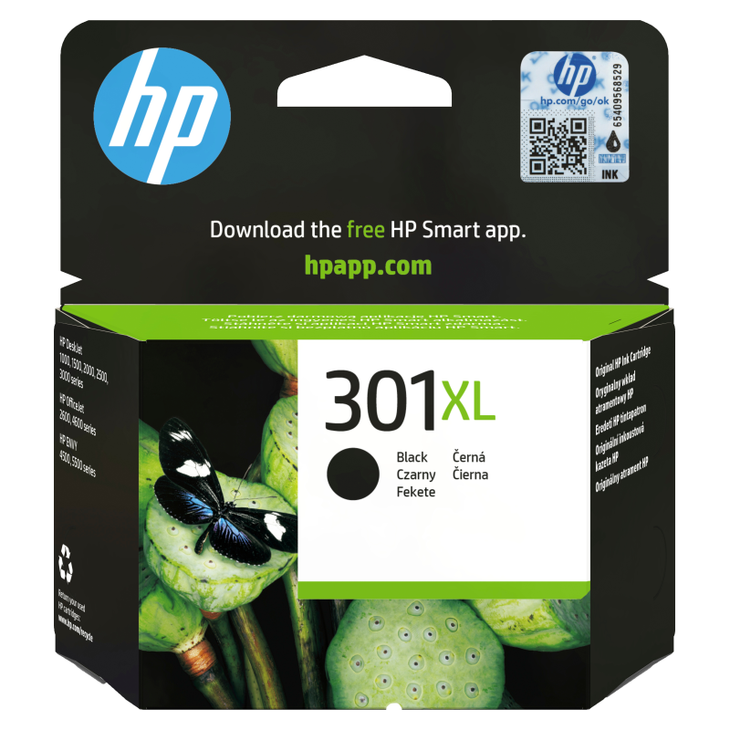 HP Cartucho de tinta original 301XL de alta capacidad negro