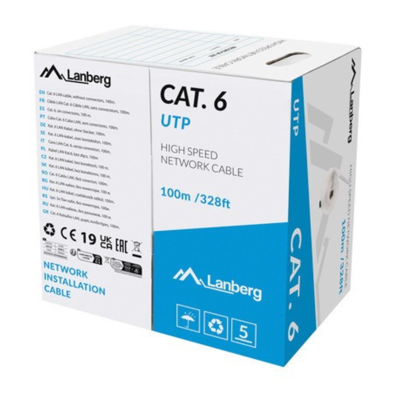 Lanberg LCU6-11CU-0100-S cable de red Gris 100 m Cat6 U/UTP (UTP)