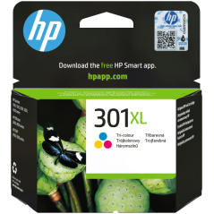 HP Cartucho de tinta original 301XL de alta capacidad Tri-color