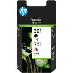 HP Pack de ahorro de 2 cartuchos de tinta original 301 negro/Tri-color