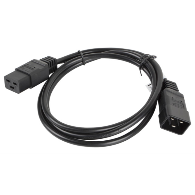 Lanberg CA-C19E-10CC-0018-BK cable de transmisión Negro 1,8 m C19 acoplador C20 acoplador