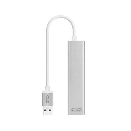 Adaptador hub usb tipo a 3.0 a ethernet gigabit+3xusb nanocable 0.15m 