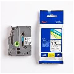 Cinta laminada brother tze231 12mm x 8m blanco - negro pt - 1000 - pt 