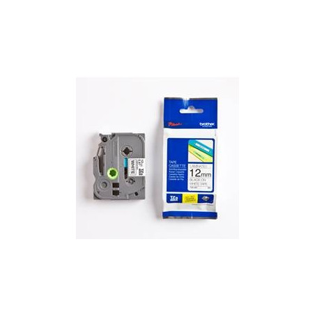 Cinta laminada brother tze231 12mm x 8m blanco - negro pt - 1000 - pt 