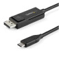 Cable usb tipo c a displayport 2m - macho - macho - negro