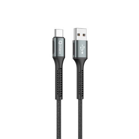 Cable qcharx prague usb a tipo c 3a - 1 m - aleación de aluminio negro