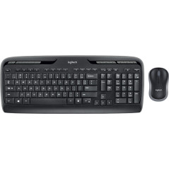 Teclado + mouse logitech mk330 wireless inalambrico negro ingles inter