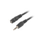 Cable estereo lanberg jack 3.5 mm macho - jack 3.5mm hembra 5m negro