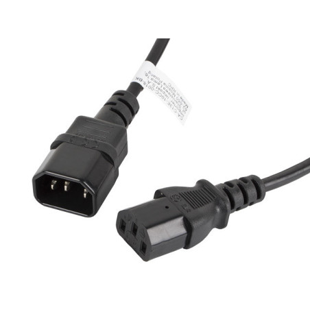 Cable alargador lanberg alimentacion cpu iec320 c13 h - iec320 c14 m 1
