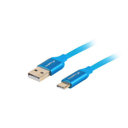 Cable usb lanberg 2.0 macho - usb tipo c macho quick charge 3.0 1m azu