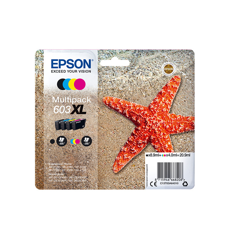 Multipack cartucho tinta epson 603xl c13t03a64020 negro - cian - amarillo - magenta - estrella de mar