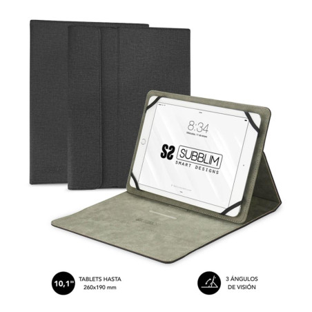 Funda subblim clever stand para tablet case 10.1 pulgadas negro