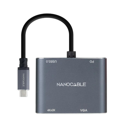 Conversor nanocable usb tipo c a vga - hdmi - pd - usb 3.0 - 0.15m - m