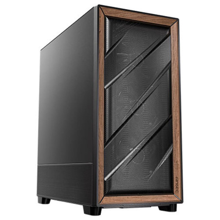 Caja ordenador gaming antec flux se atx wood negra