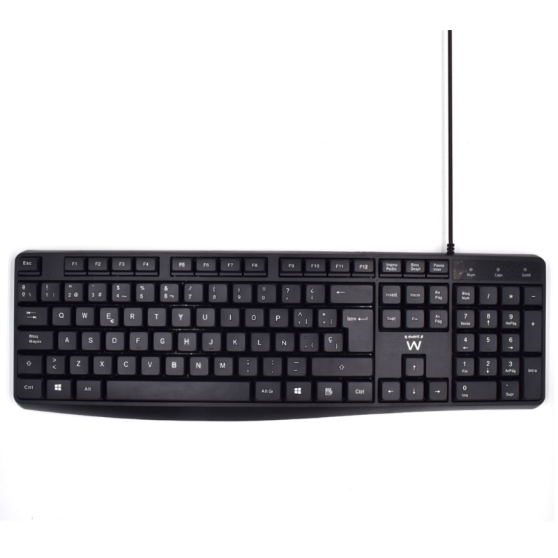 Ewent EW3001 teclado Oficina USB QWERTY Español Negro