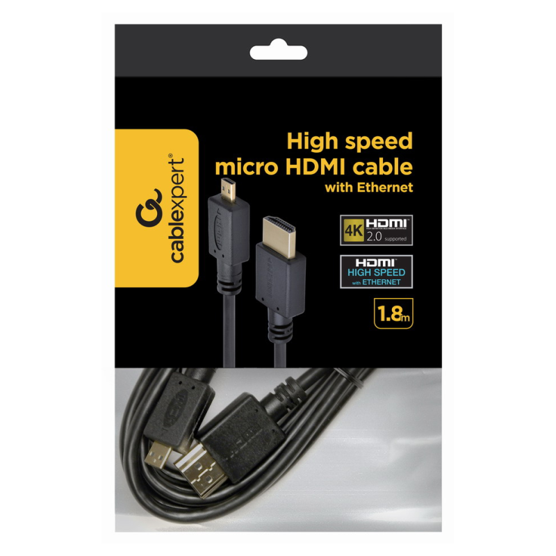 Gembird 1.8m HDMI-M/micro HDMI-M cable HDMI 1,8 m HDMI tipo A (Estándar) HDMI tipo D (Micro) Negro