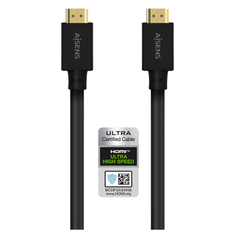 AISENS Cable HDMI V2.1 Ultra Alta Velocidad / Hec 8K@60Hz 48Gbps, A/M-A/M, Negro, 5.0M