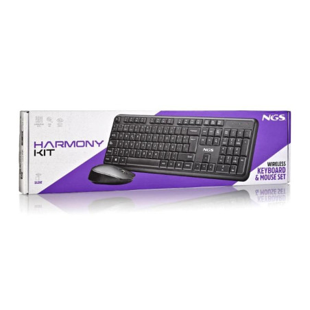 NGS Kit teclado+raton Harmony Inalámbrico 12 Tecla