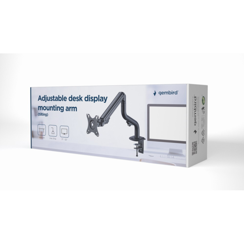 Gembird MA-DA1-02 soporte para monitor 81,3 cm (32) Escritorio Negro