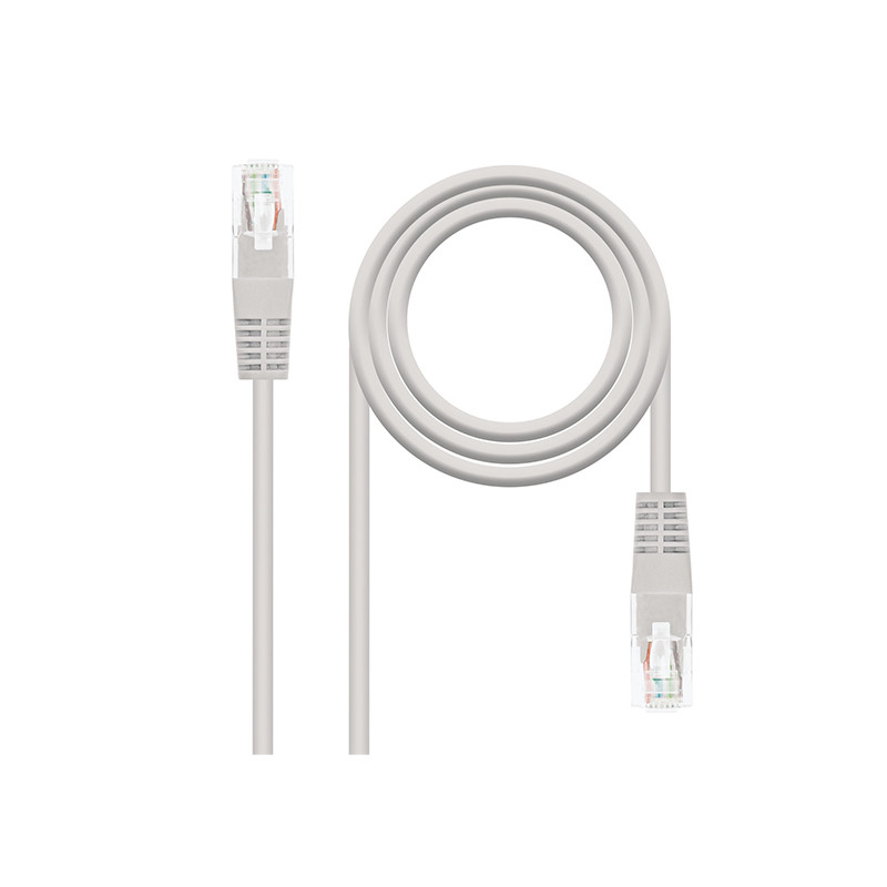 CABLE DE RED LATIGUILLO RJ45 UTP CAT6 AWG24 LSZH 1 M GRIS NANOCABLE