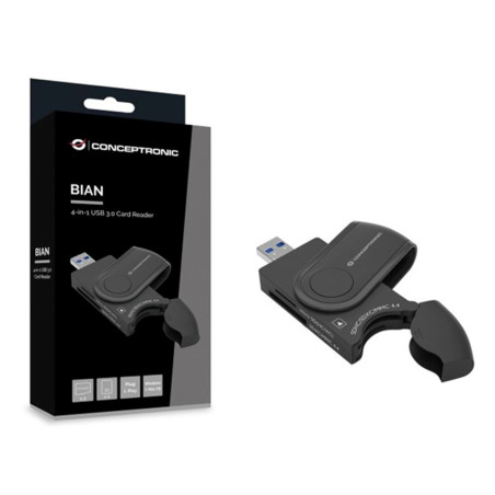 Lector de tarjetas externo usb 3.0 4 en 1 conceptronic bian04b sd - sd