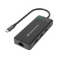 Adaptador conceptronic usb tipo c a gigabit ethernet rj45 - con hub us