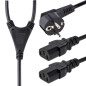 Cable schuko a 2x c13 startech 2m - macho - hembra - negro