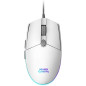Raton mars gaming mmgw optico usb 6 botones 3200ppp rgb blanco