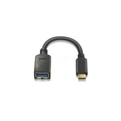CABLE USB 3.1 GEN1 5Gbps 3A TIPO USB-C/M-A/F 15 CM NEGRO NANOCABLE