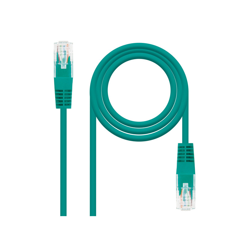 CABLE DE RED LATIGUILLO RJ45 UTP CAT6 AWG24 0.5 M VERDE NANOCABLE