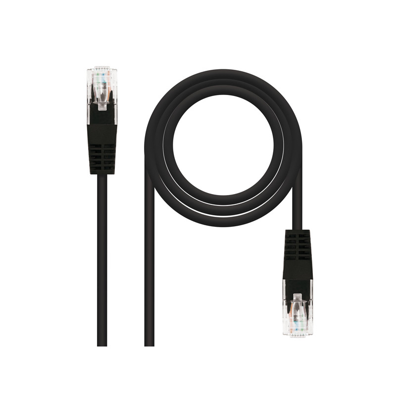 CABLE DE RED LATIGUILLO RJ45 UTP CAT6 AWG24 1 M NEGRO NANOCABLE